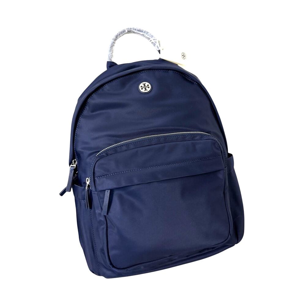 Tory Burch Navy Nylon Zip-Front Backpack new - Picture 2 of 8